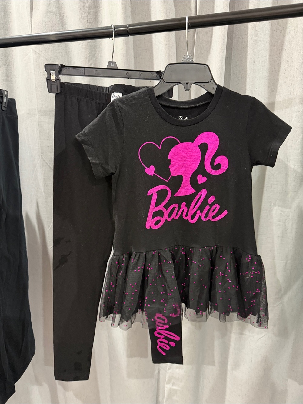 Barbie Black & Hot Pink Logo Tulle Dress Set